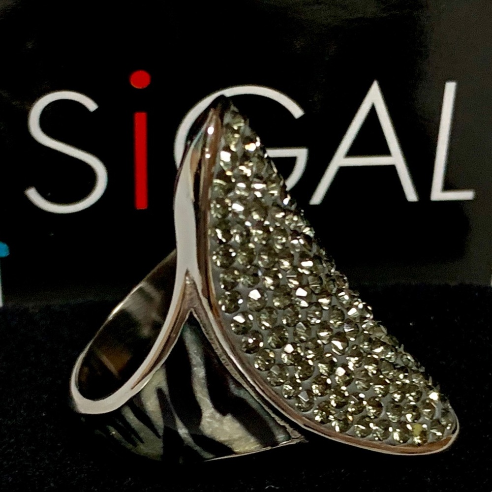SIGAL BLING STATEMENT SADDLE  RING NIB SIZE 8